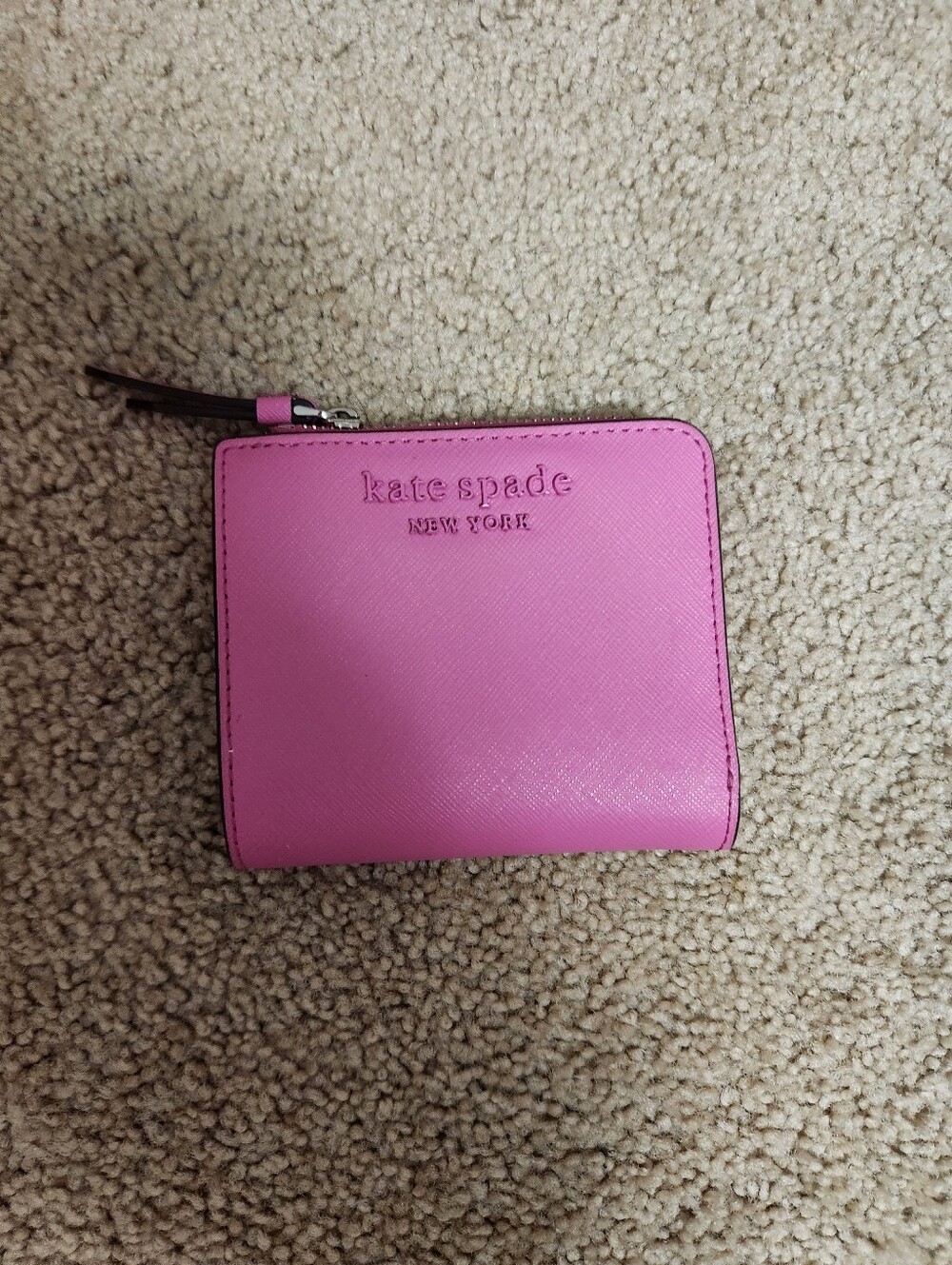 kate spade Pink Saffiano Zip Wallet